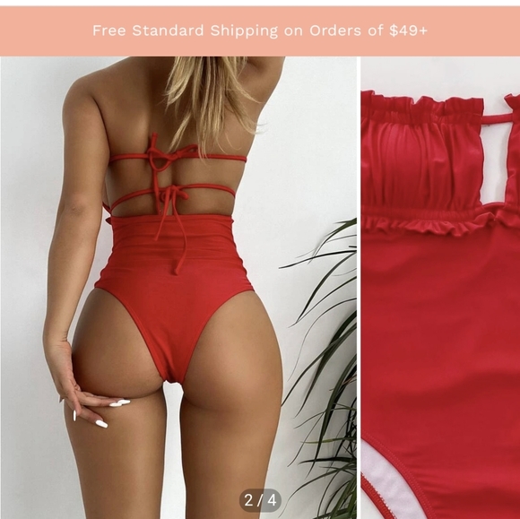 Shein Bandeau One Piece Swimsuit - Picture 2 of 4